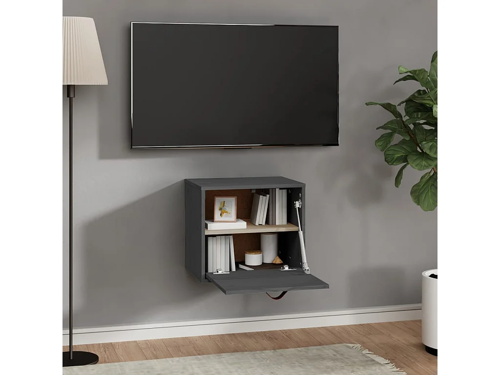 Armoire murale Gris 40x30x35 cm Bois de pin massif