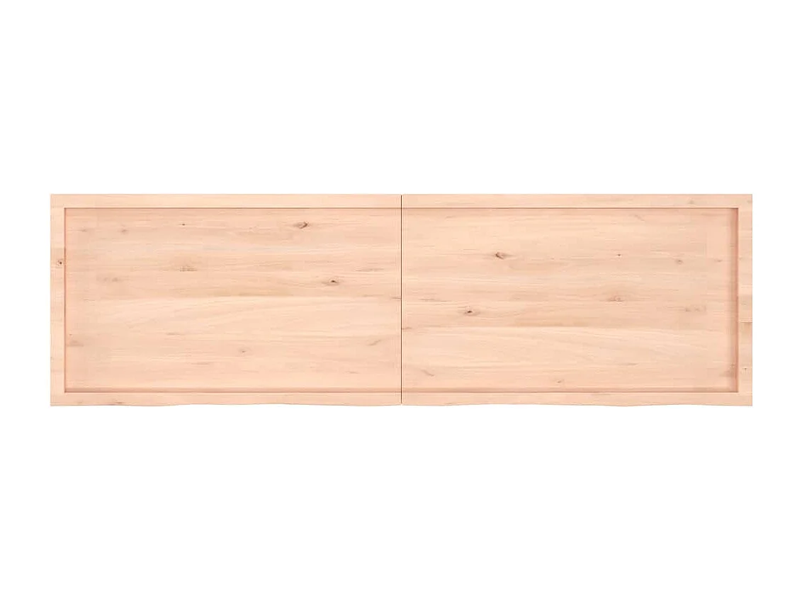 Wandregal 200x60x(2-4) cm Massivholz Eiche Unbehandelt