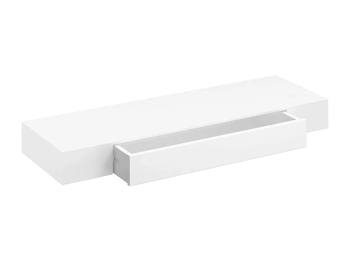 Étagères murales avec tiroirs 2 pcs Blanc 80 cm