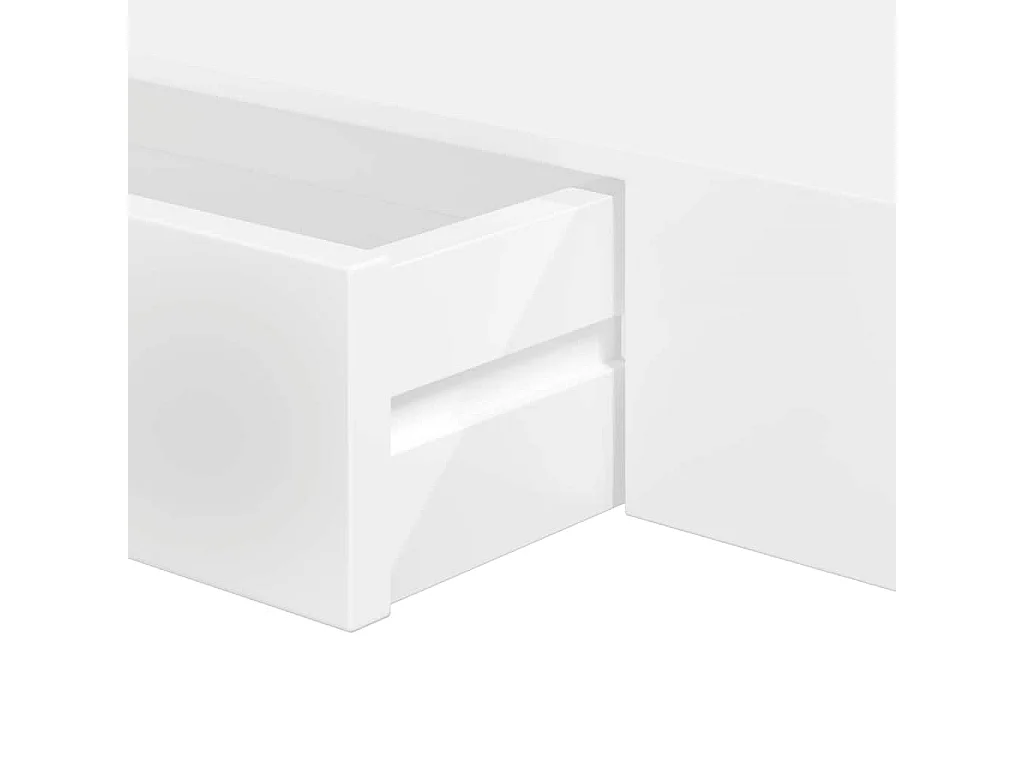 Półki Ściennie z Szufladami Białe 80 cm - 2 Sztuki
