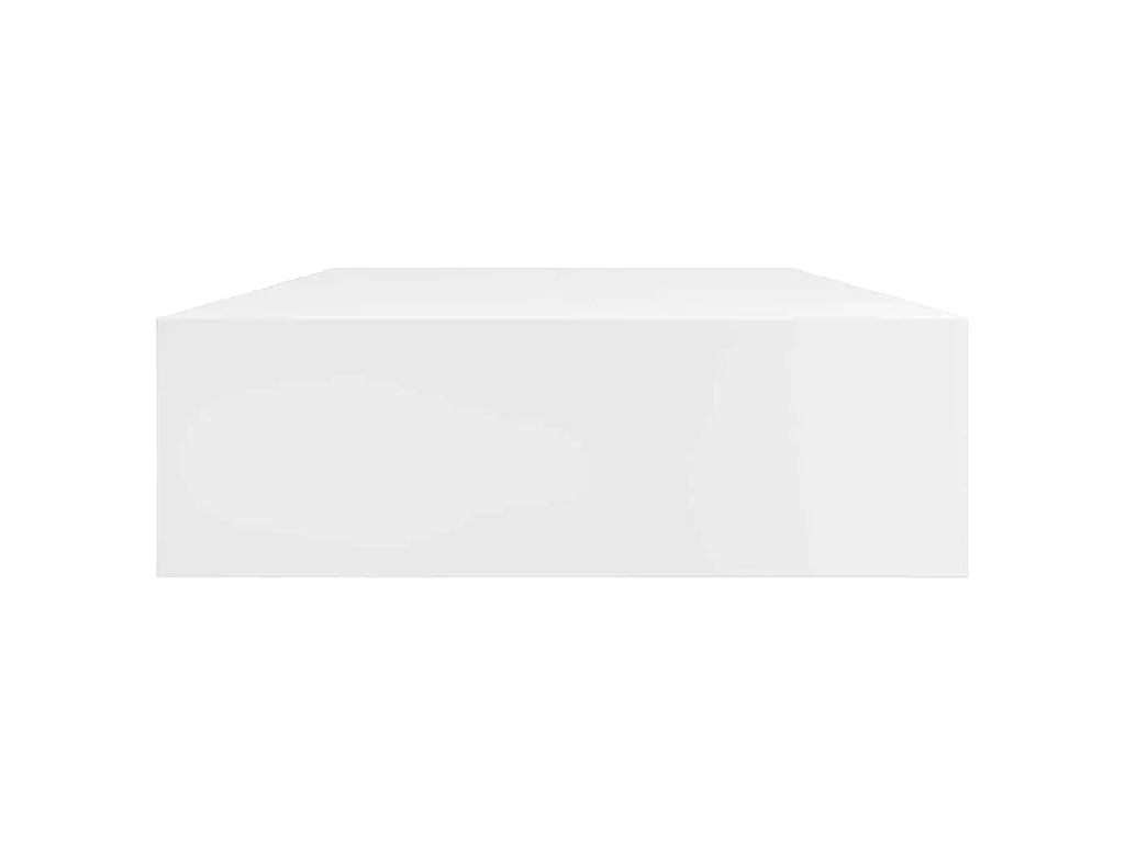 Półki Ściennie z Szufladami Białe 80 cm - 2 Sztuki