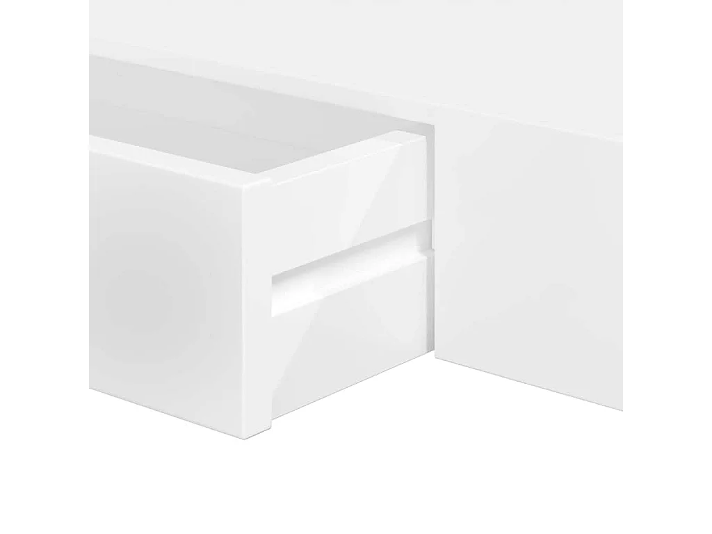 Étagères murales avec tiroirs 2 pcs Blanc 80 cm
