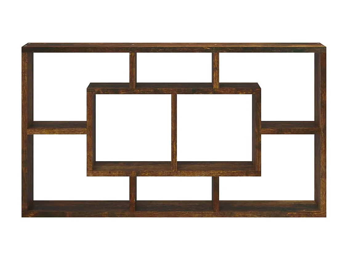 Estantería de pared con 8 compartimentos roble ahumado