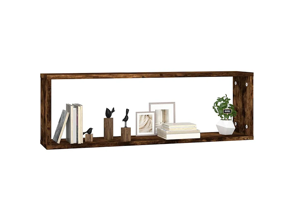 Wandregale 2 Stk. Räuchereiche 80x15x26,5 cm Holzwerkstoff