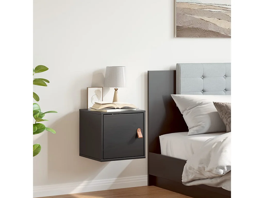 Armoire murale Noir 31,5x30x30 cm Bois de pin massif