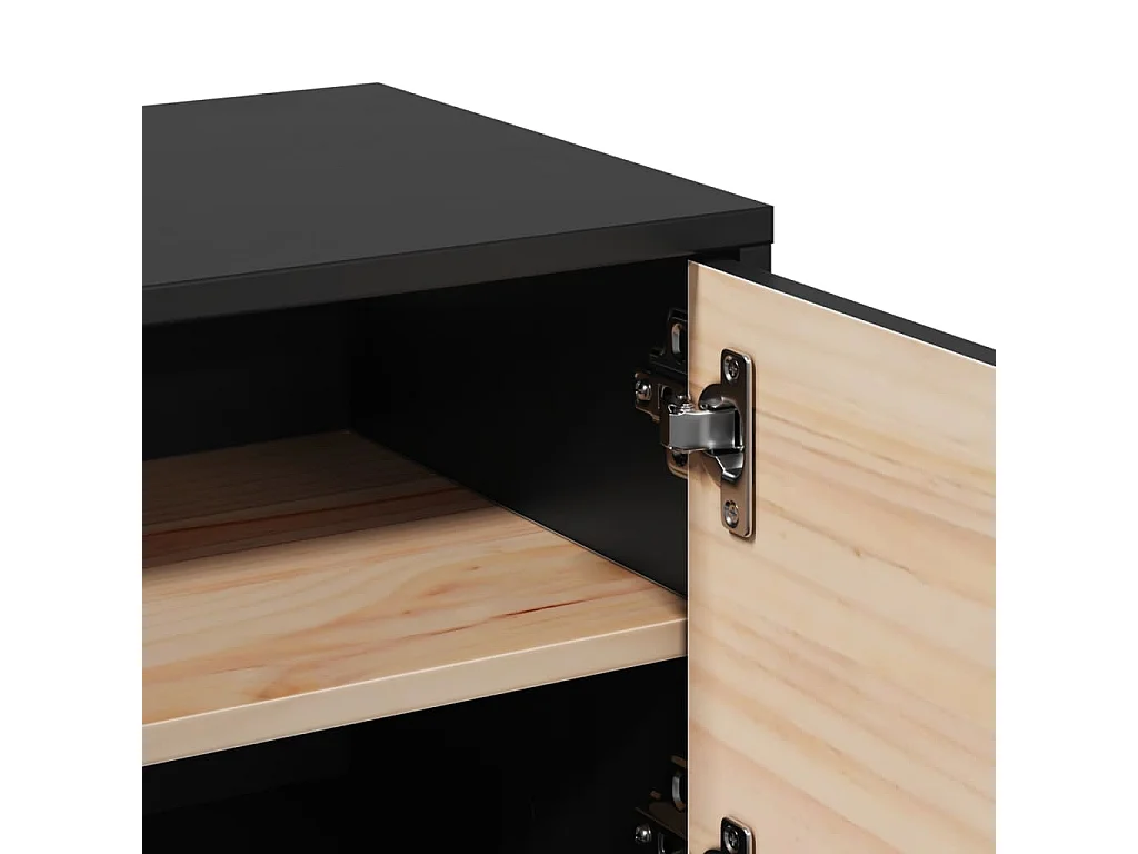 Armoire murale Noir 31,5x30x30 cm Bois de pin massif