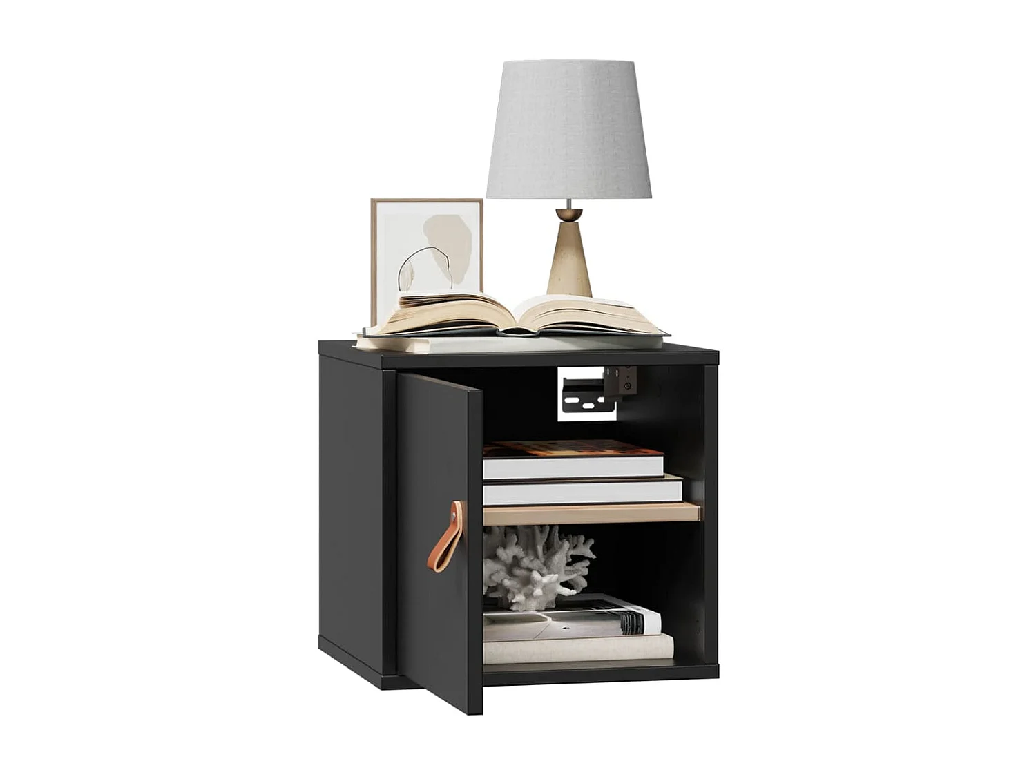 Armoire murale Noir 31,5x30x30 cm Bois de pin massif