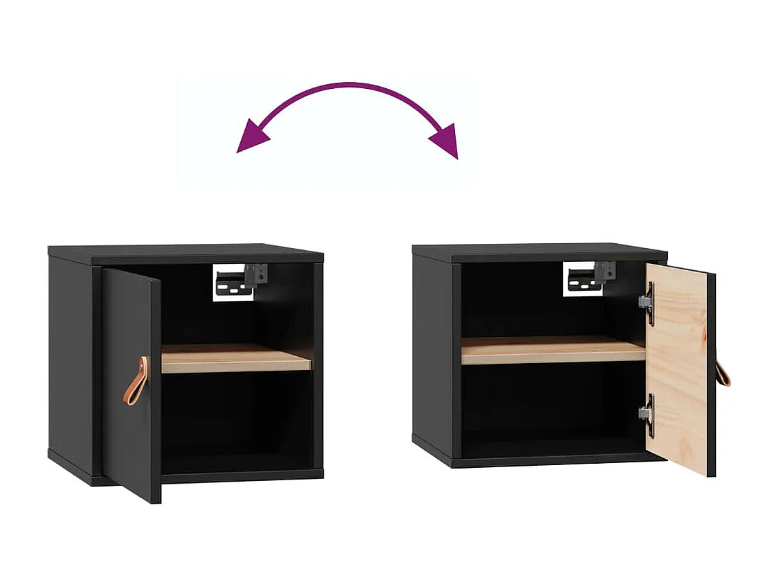 Armoire murale Noir 31,5x30x30 cm Bois de pin massif