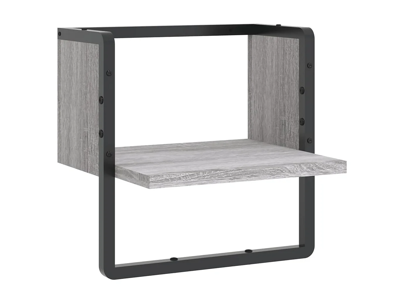 Wandregal mit Stange Grau Sonoma 30x25x30 cm