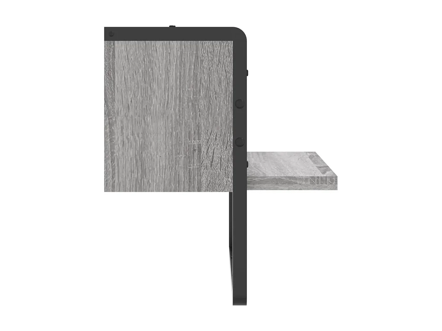 Wandregal mit Stange Grau Sonoma 30x25x30 cm