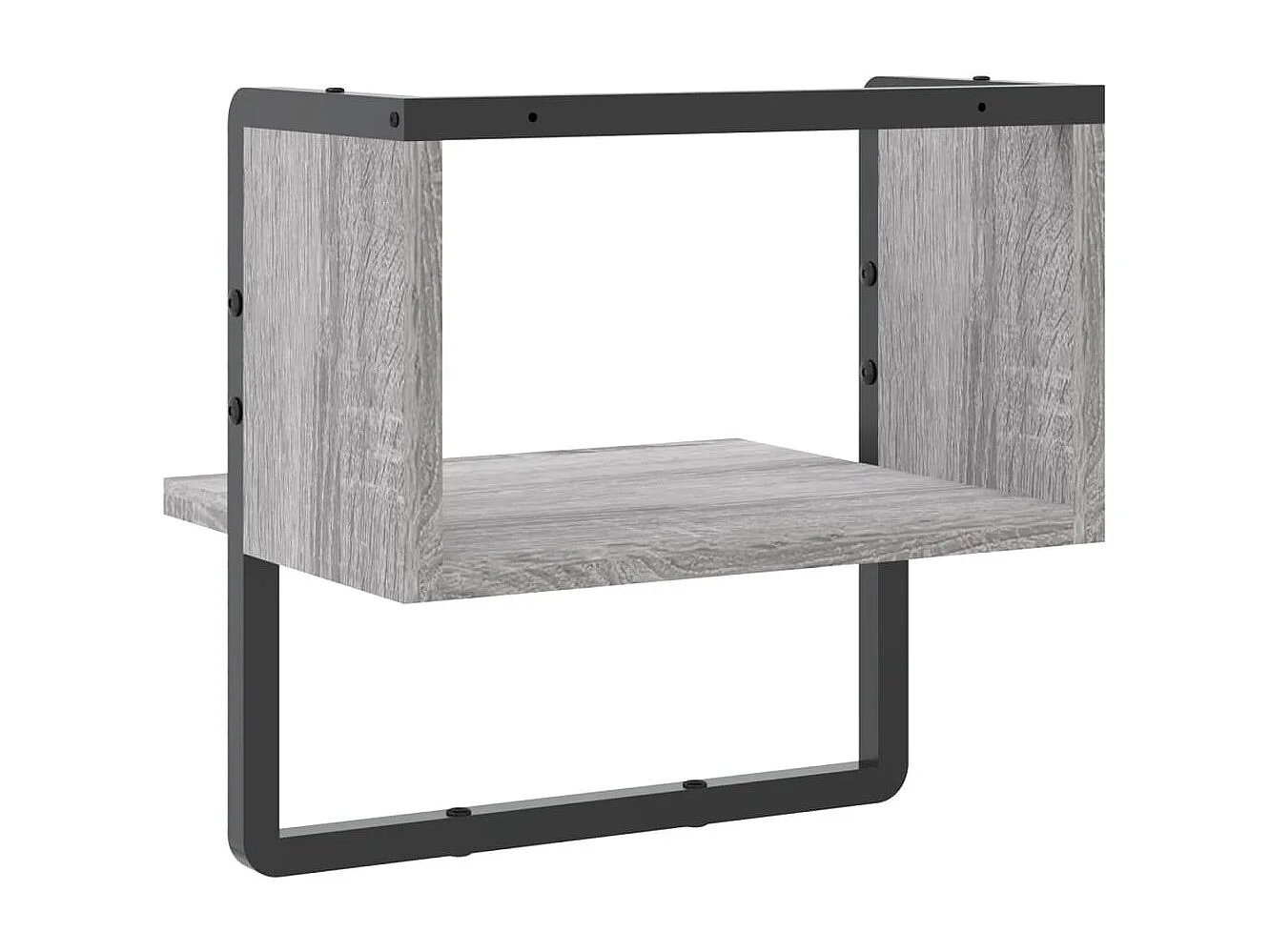 Wandregal mit Stange Grau Sonoma 30x25x30 cm