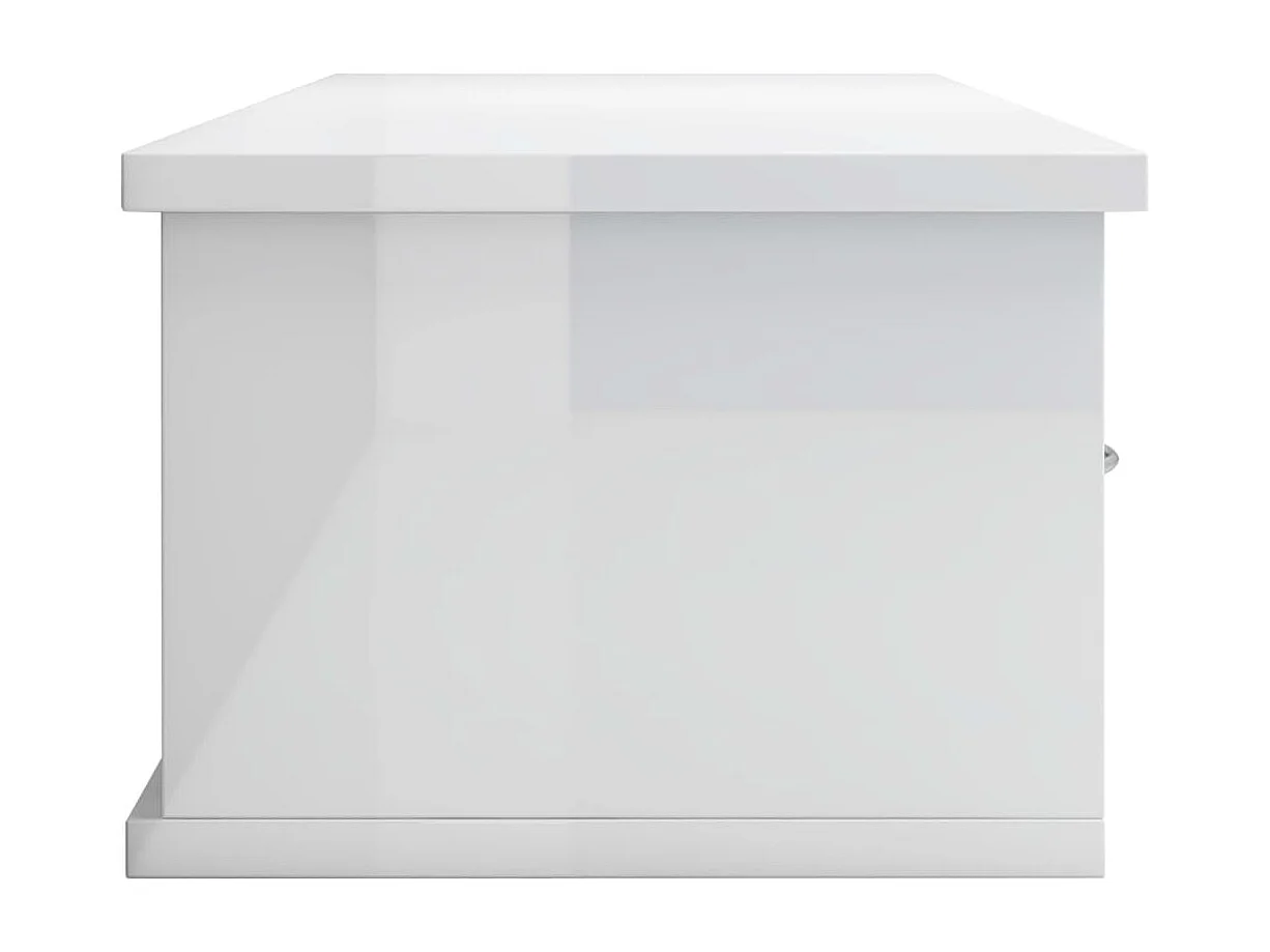 Étagère murale avec tiroirs Blanc brillant Bois d’ingénierie