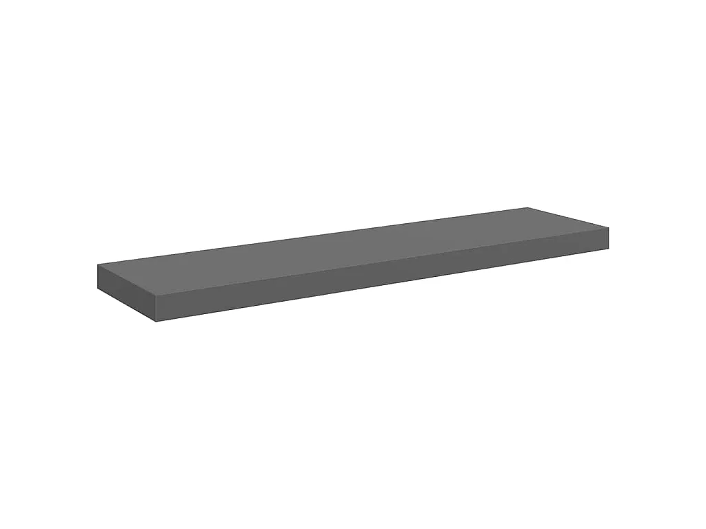 Wandschap zwevend 90x23,5x3,8 cm MDF hoogglans grijs