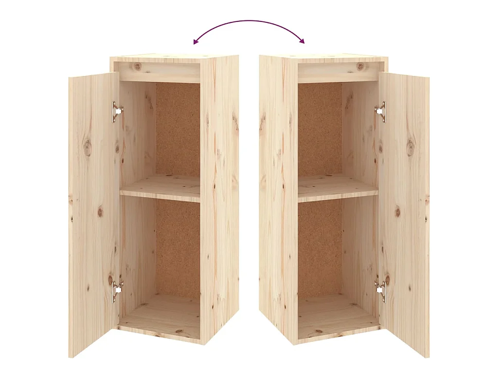 Armario de pared de madera maciza de pino 30x30x80 cm