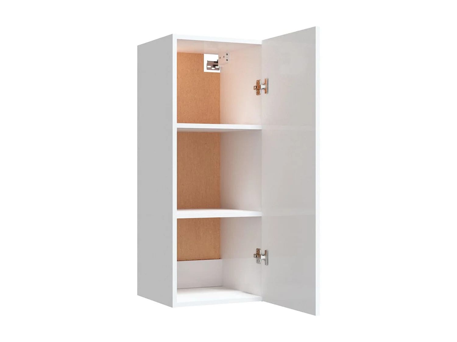 Wandkast 34,5x34x90 cm bewerkt hout hoogglans wit