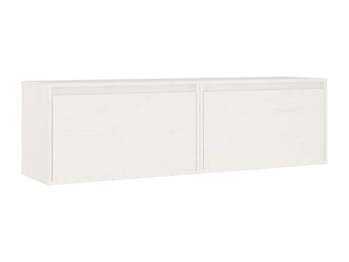 Wandkasten 2 st 60x30x35 cm massief grenenhout wit