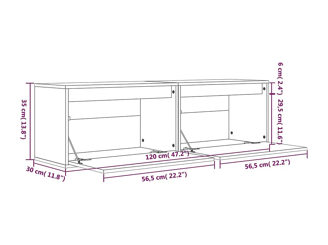 Wandkasten 2 st 60x30x35 cm massief grenenhout wit
