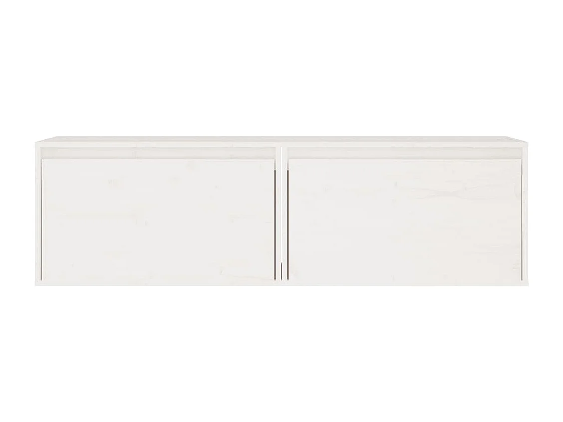Wandkasten 2 st 60x30x35 cm massief grenenhout wit
