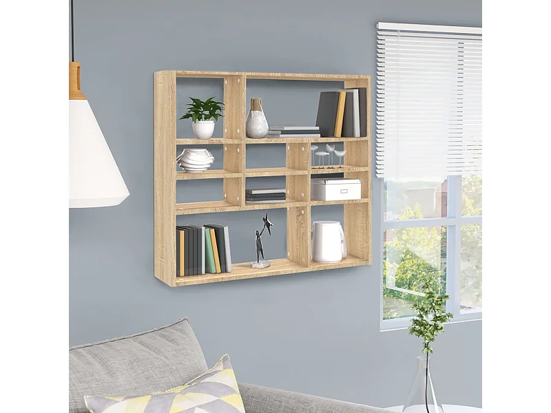 Wandregal Sonoma-Eiche 90x16x78 cm Holzwerkstoff