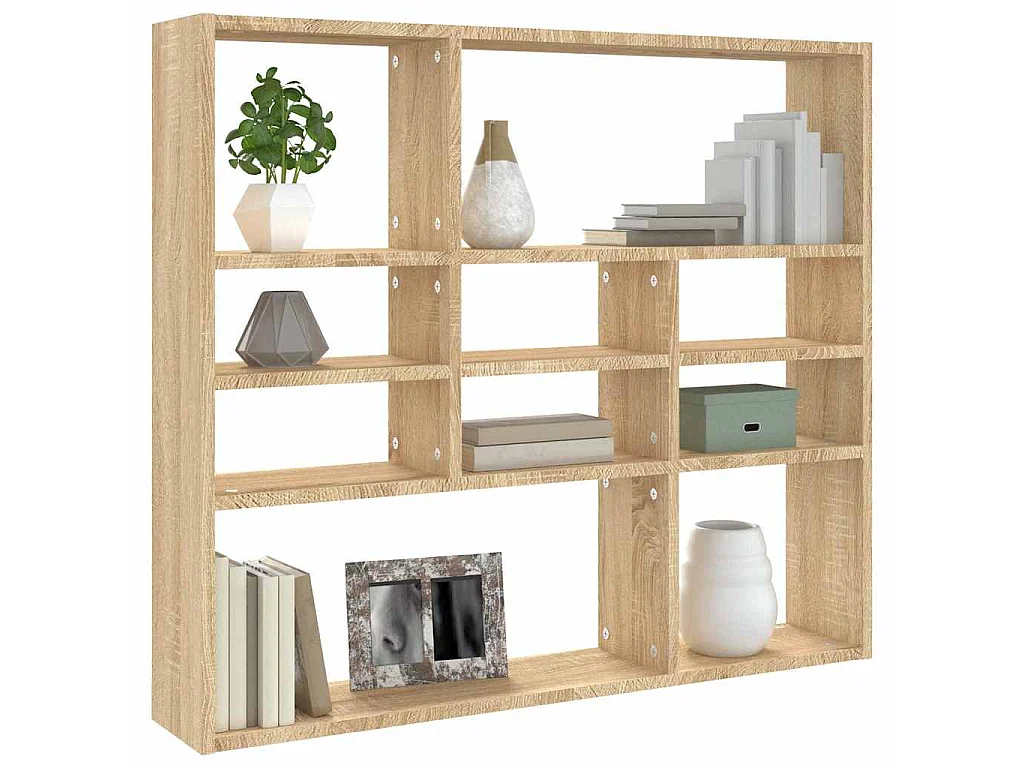 Étagère murale Chêne sonoma 90x16x78 cm Bois d’ingénierie