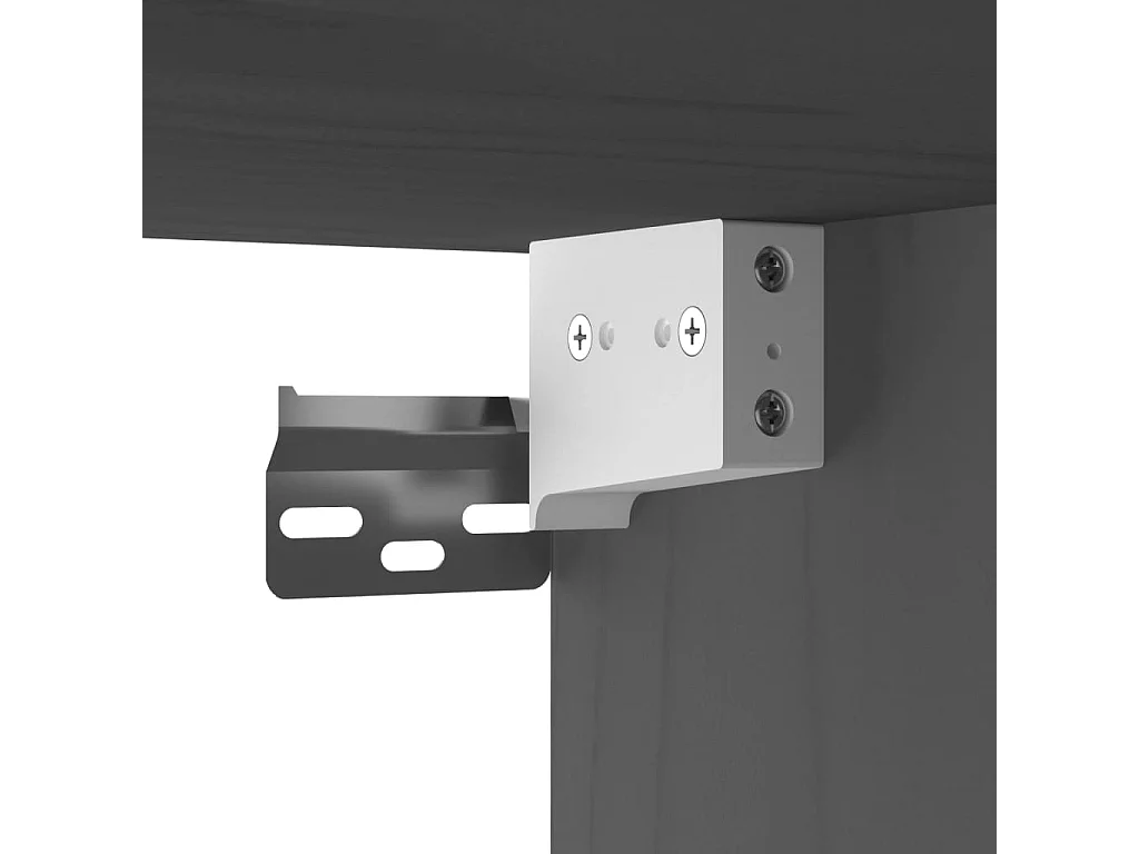 Wandkast 60x30x35 cm massief grenenhout grijs