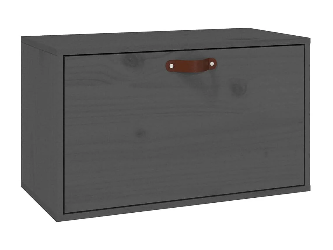 Wandschrank Grau 60x30x35 cm Massivholz Kiefer