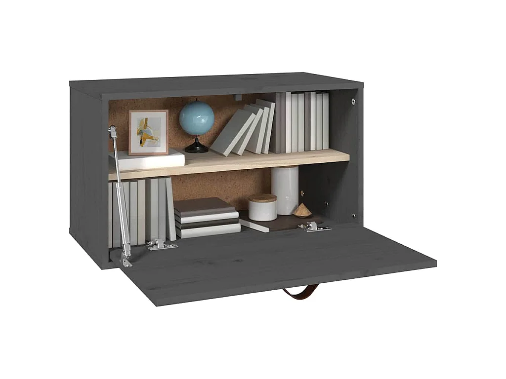 Armoire murale Gris 60x30x35 cm Bois de pin massif