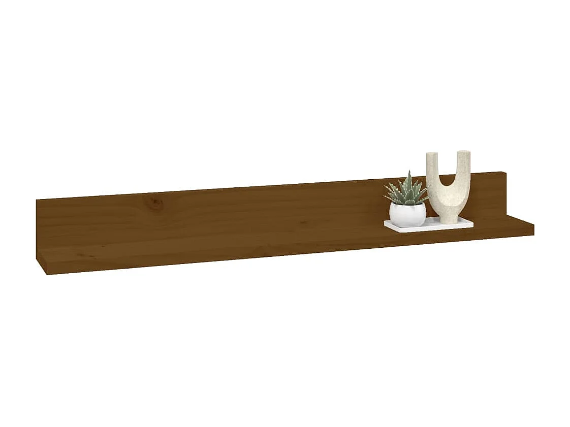 Wandkasten 2 st 80x11x9 cm massief grenenhout honingbruin