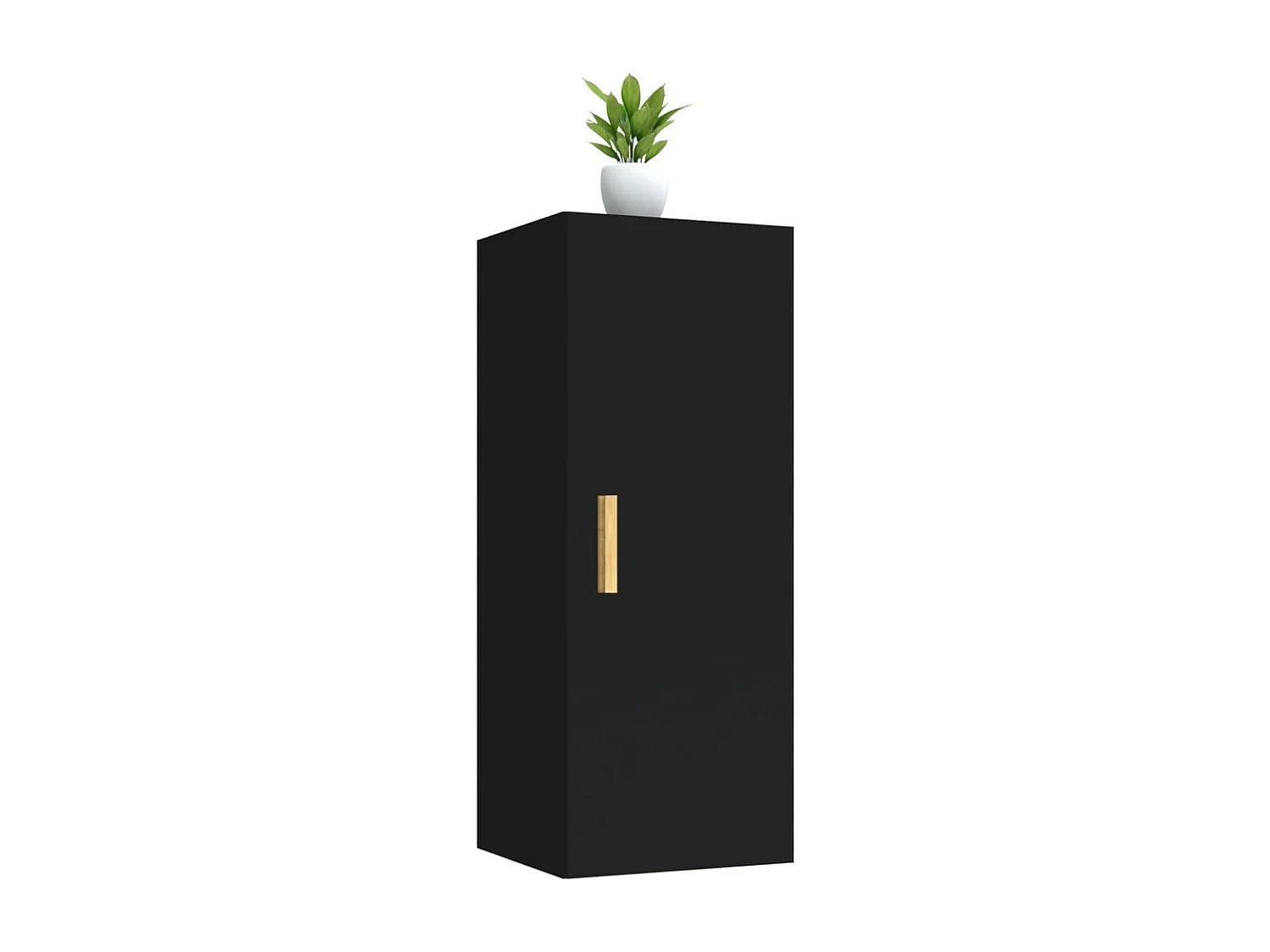 Wandkast 34,5x34x90 cm bewerkt hout zwart