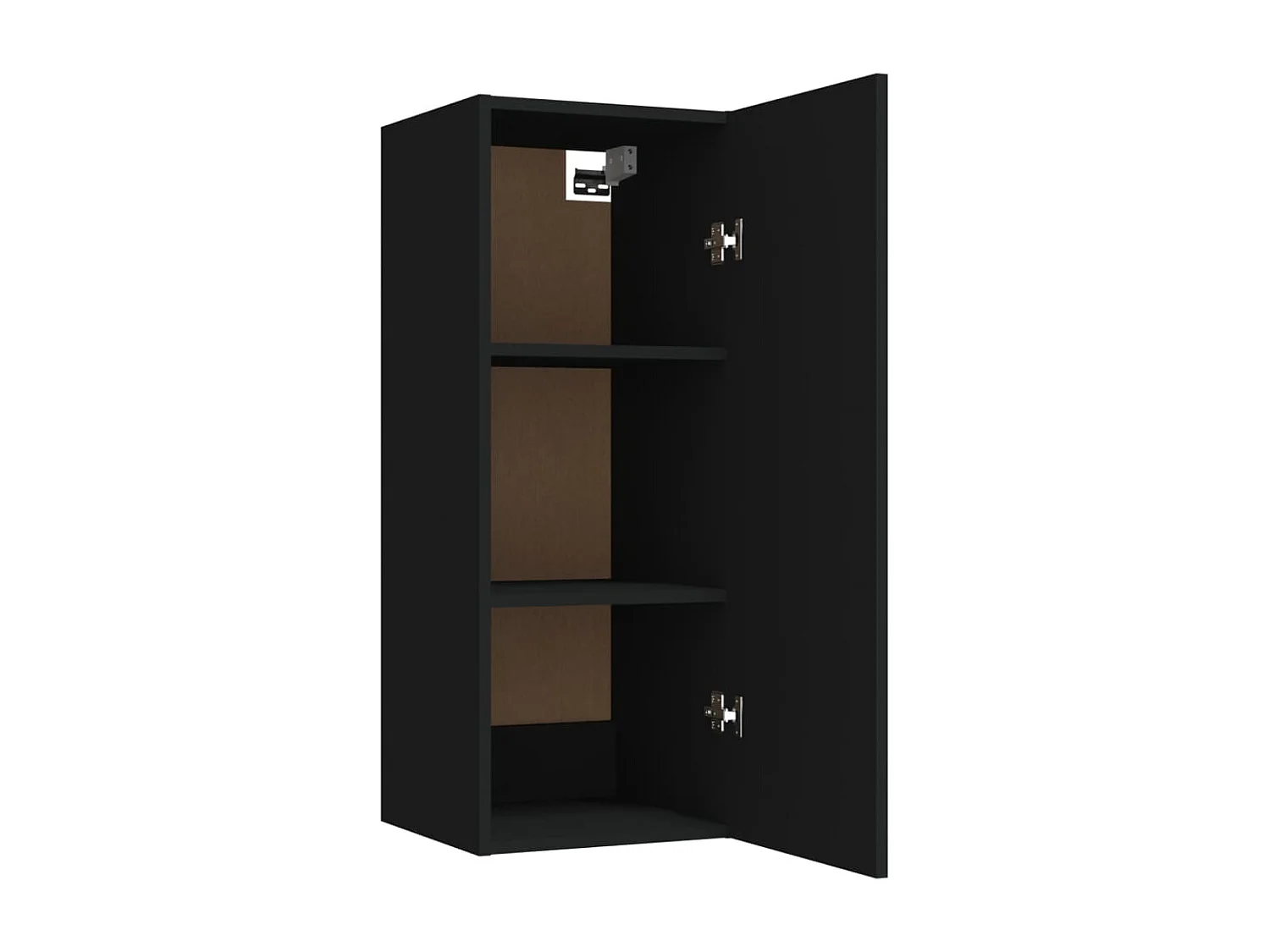 Wandkast 34,5x34x90 cm bewerkt hout zwart