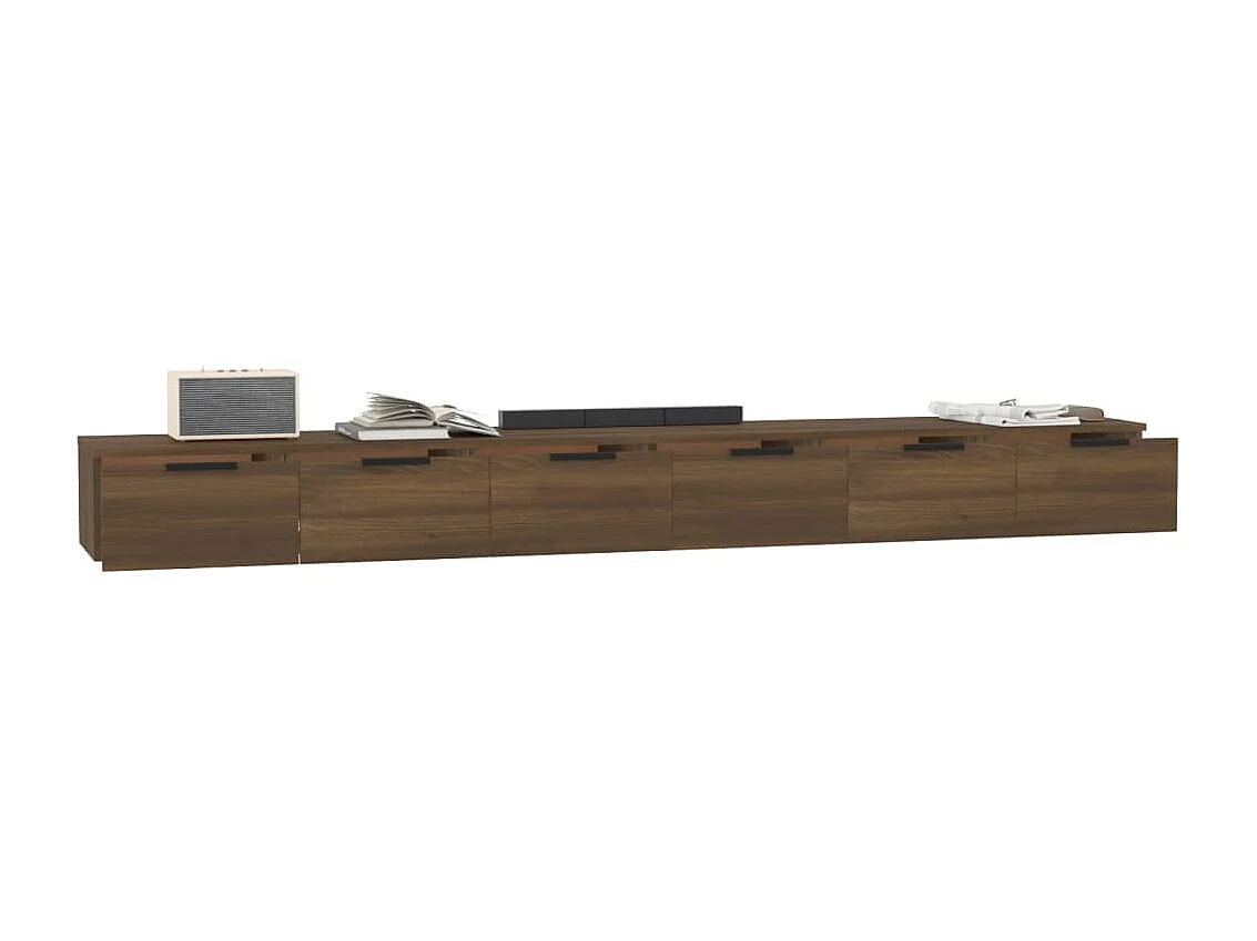 Armários de parede 2pcs 102x30x20cm madeira carvalho castanho