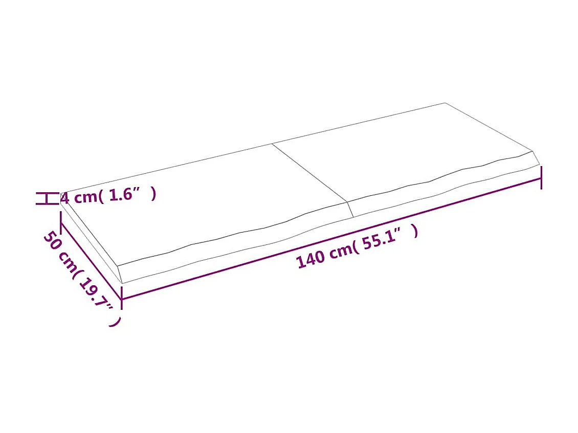 Prateleira de parede 140x50x(2-4)cm carvalho maciço não tratado