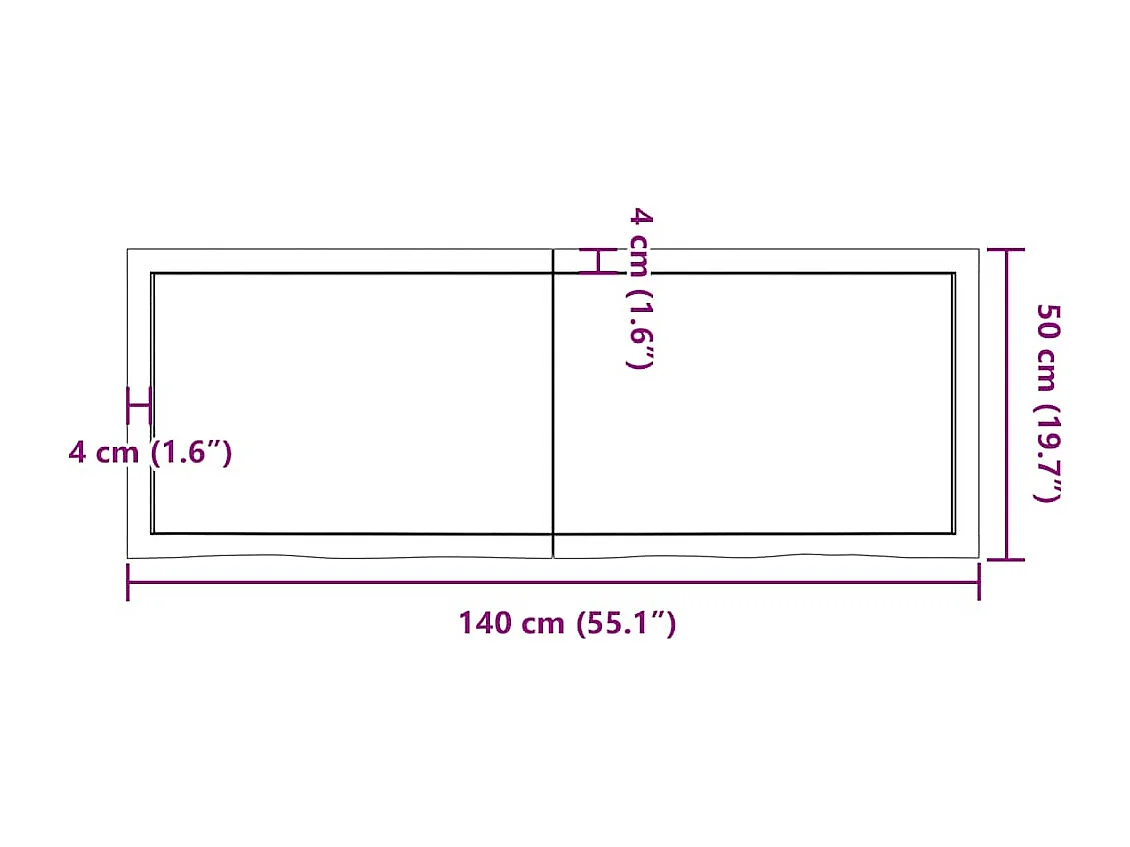 Prateleira de parede 140x50x(2-4)cm carvalho maciço não tratado