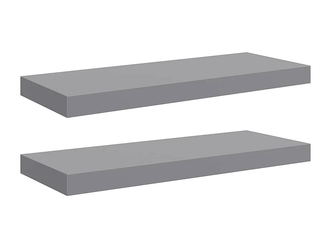 Étagères murales flottantes 2 pcs Gris 60x23,5x3,8 cm MDF