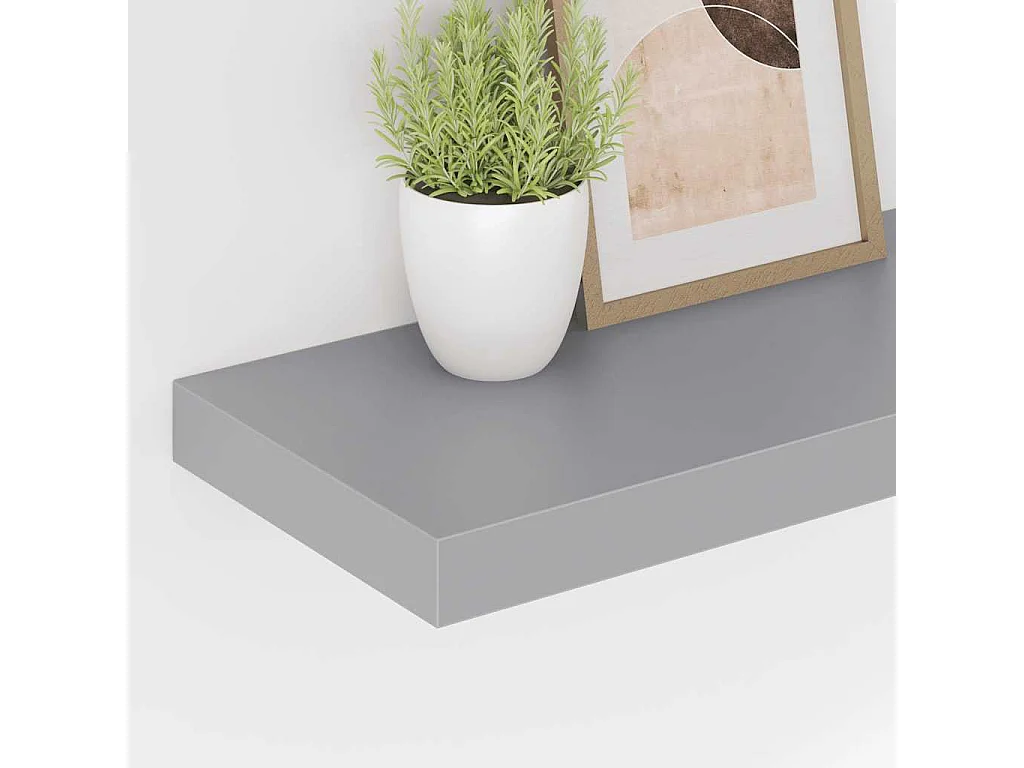 Étagères murales flottantes 2 pcs Gris 60x23,5x3,8 cm MDF