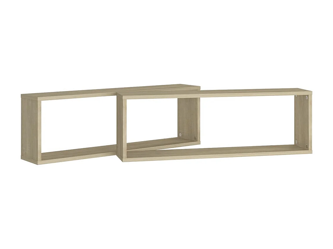 Würfelregale 2 Stk. Sonoma-Eiche 80x15x26,5 cm Holzwerkstoff