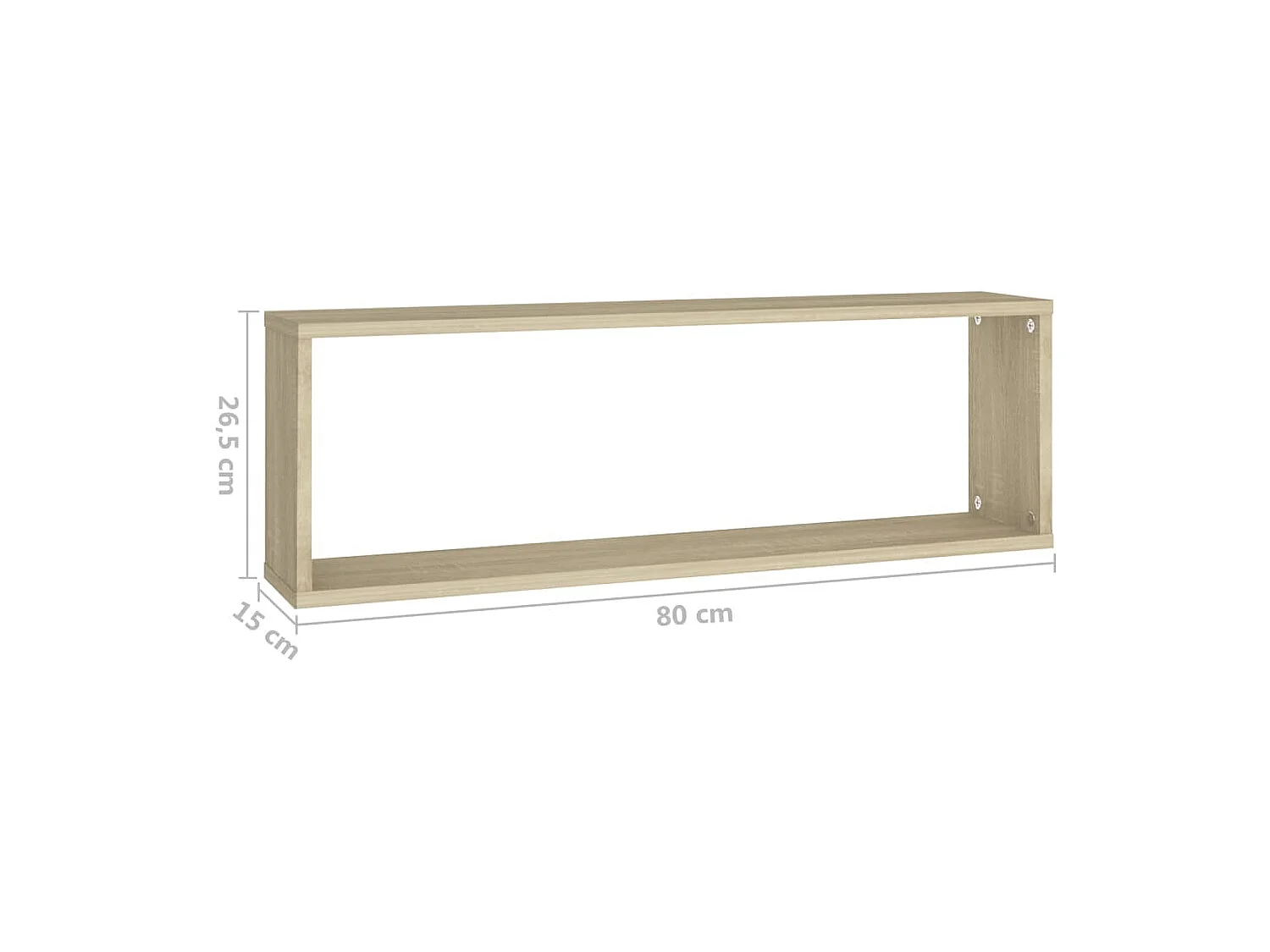 Würfelregale 2 Stk. Sonoma-Eiche 80x15x26,5 cm Holzwerkstoff