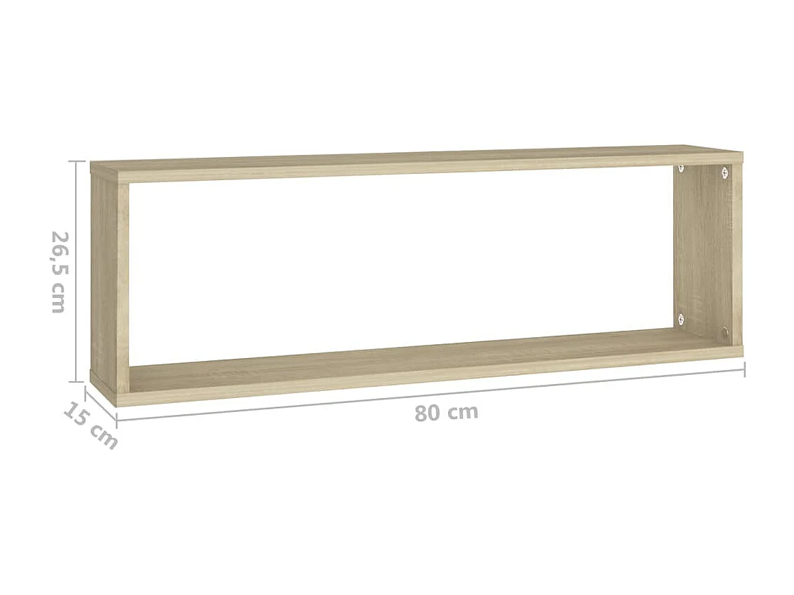 Würfelregale 2 Stk. Sonoma-Eiche 80x15x26,5 cm Holzwerkstoff