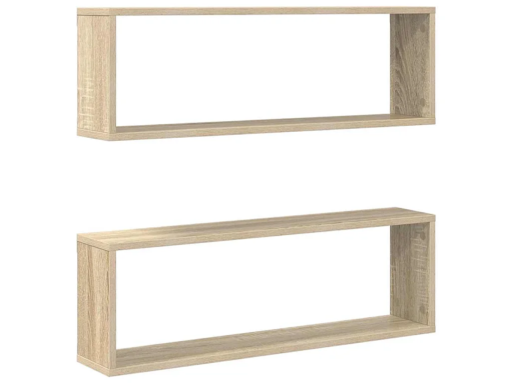 Würfelregale 2 Stk. Sonoma-Eiche 80x15x26,5 cm Holzwerkstoff