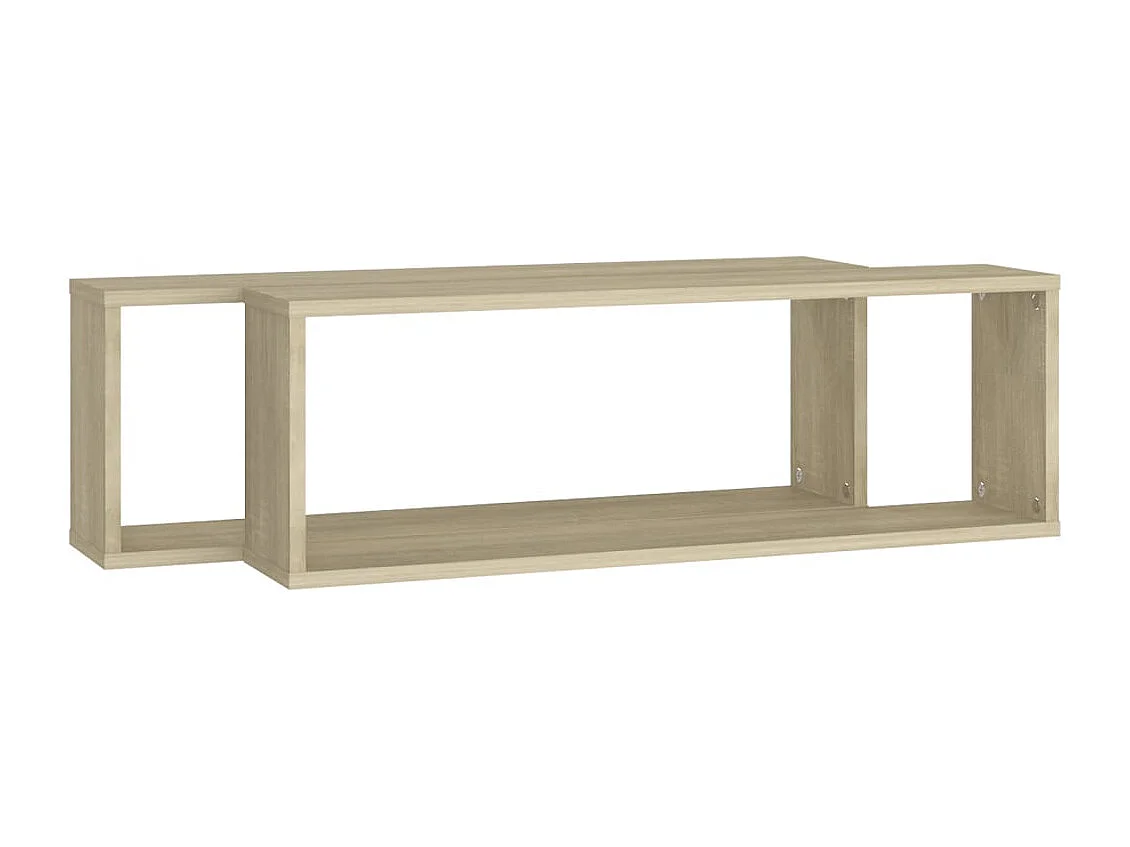 Würfelregale 2 Stk. Sonoma-Eiche 80x15x26,5 cm Holzwerkstoff