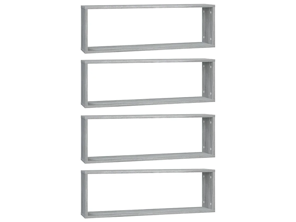 Mensole Cubo Muro 4 Grigio Sonoma 80x15x26,5 Legno Multistrato