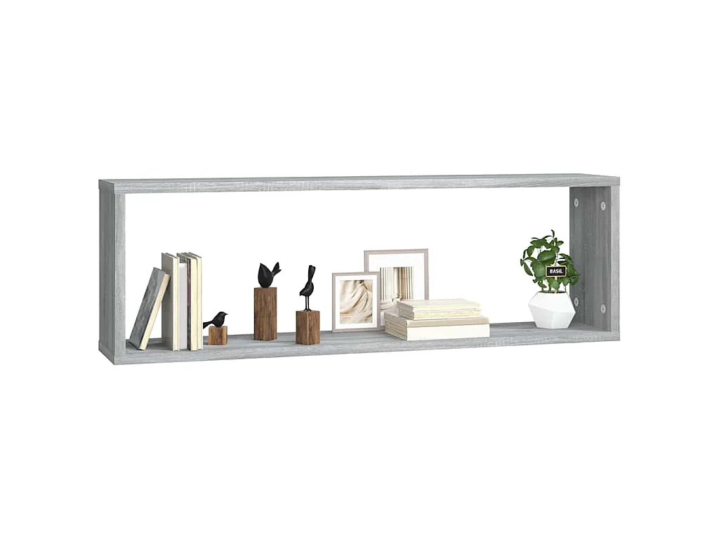 Étagères murales cubiques 4 pcs Sonoma gris 80x15x26,5 cm
