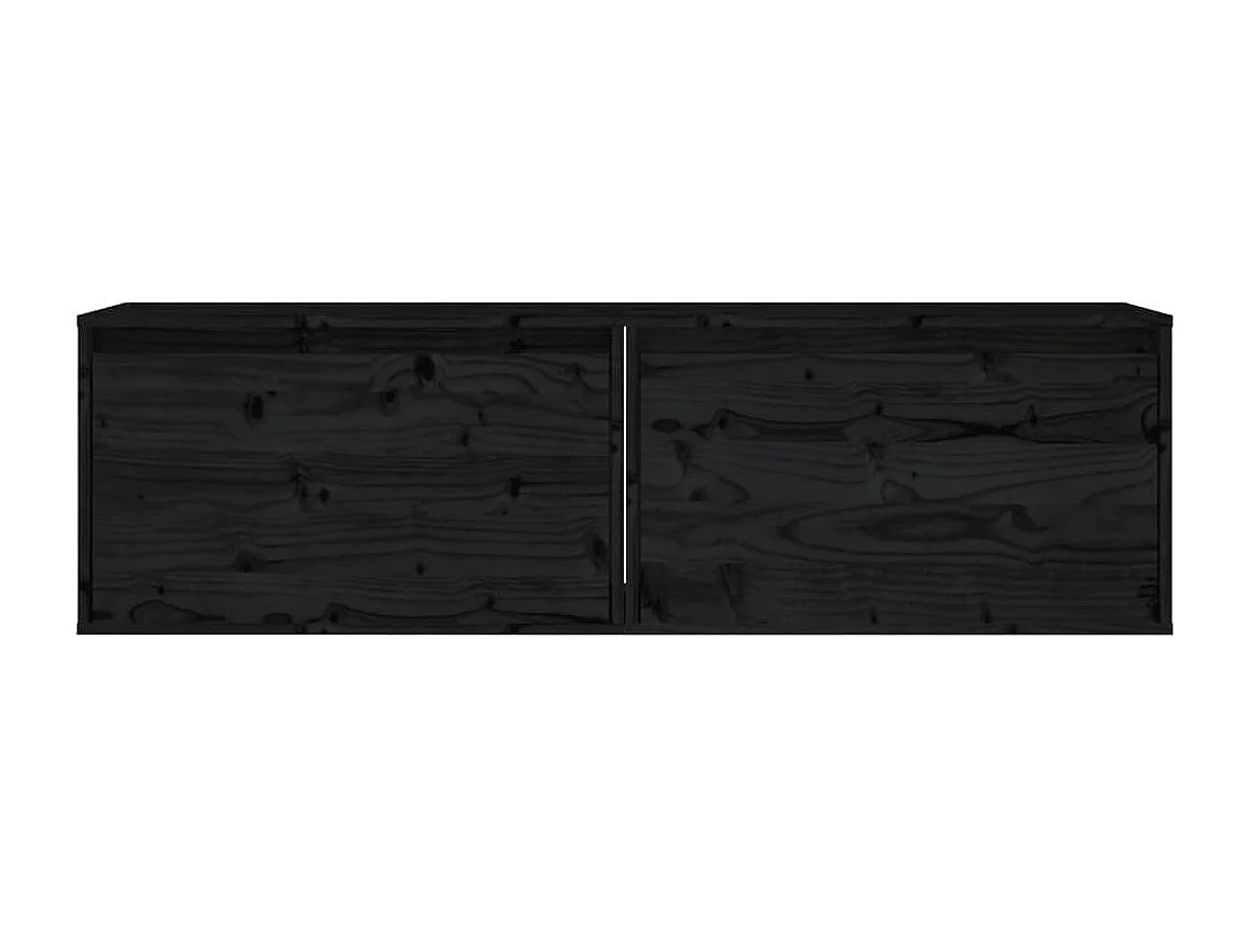 Armários de parede 2 pcs 60x30x35 cm pinho maciço preto