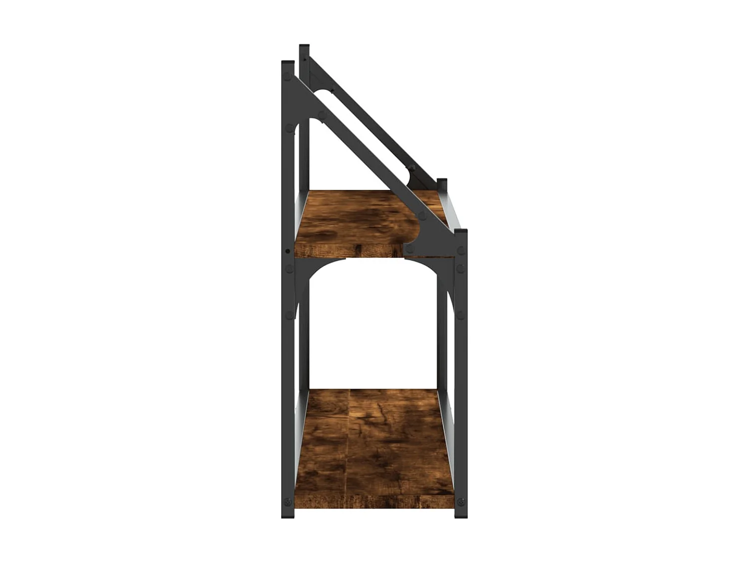 Wandrek 2-laags 80x21x51 cm bewerkt hout gerookt eikenkleurig