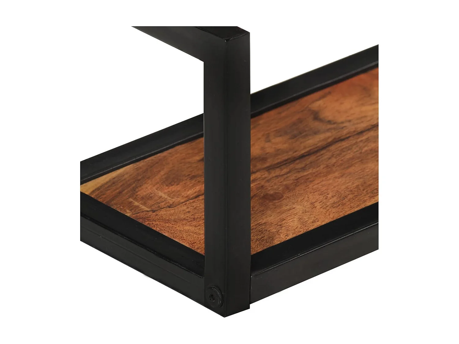 Wandschappen 2 st 110x17x17 cm massief acaciahout en ijzer