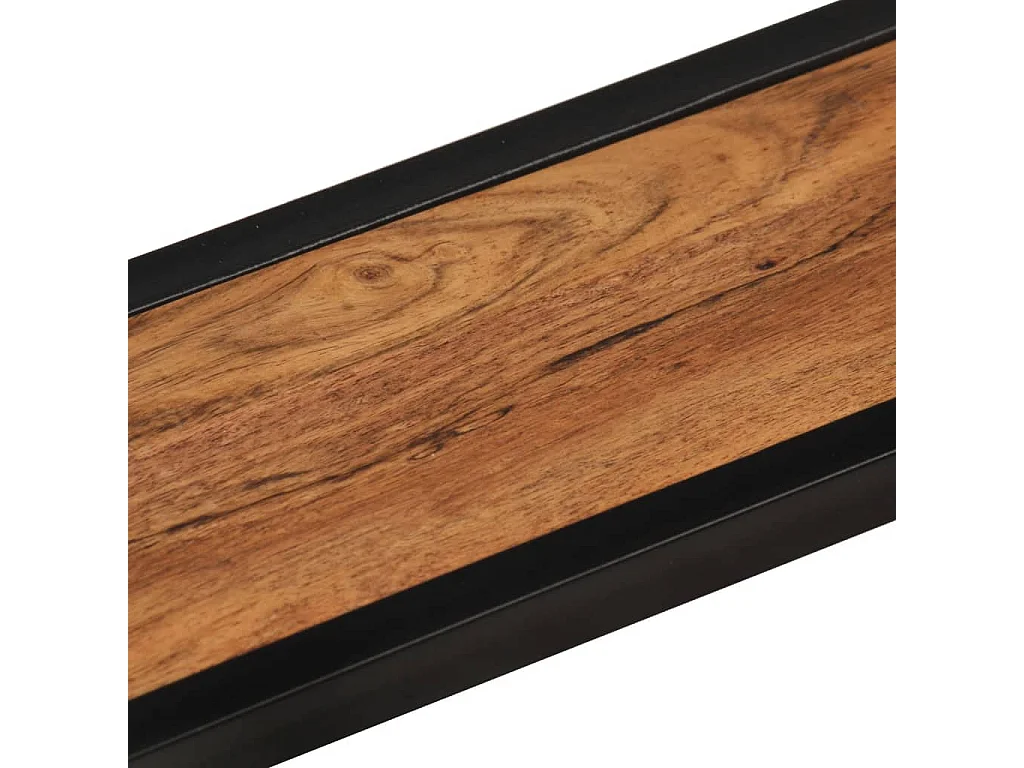 Wandschappen 2 st 110x17x17 cm massief acaciahout en ijzer