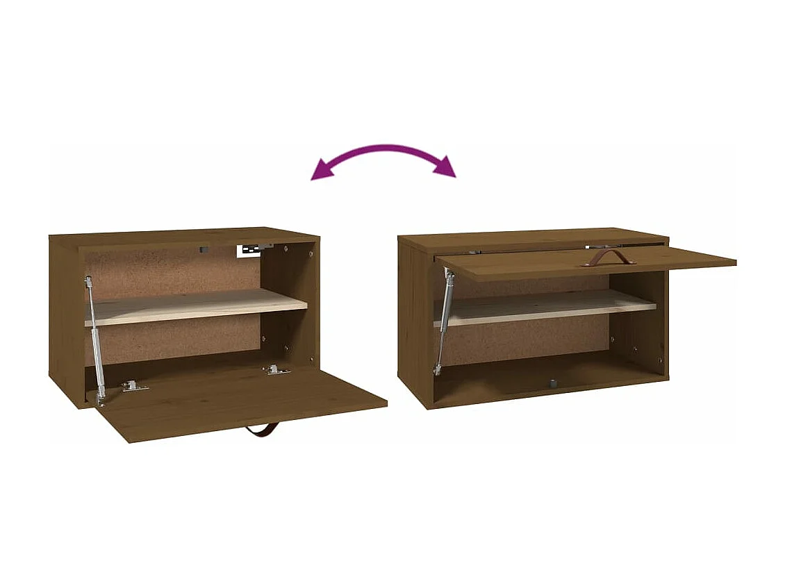 Armoire murale Marron miel 60x30x35 cm Bois de pin massif