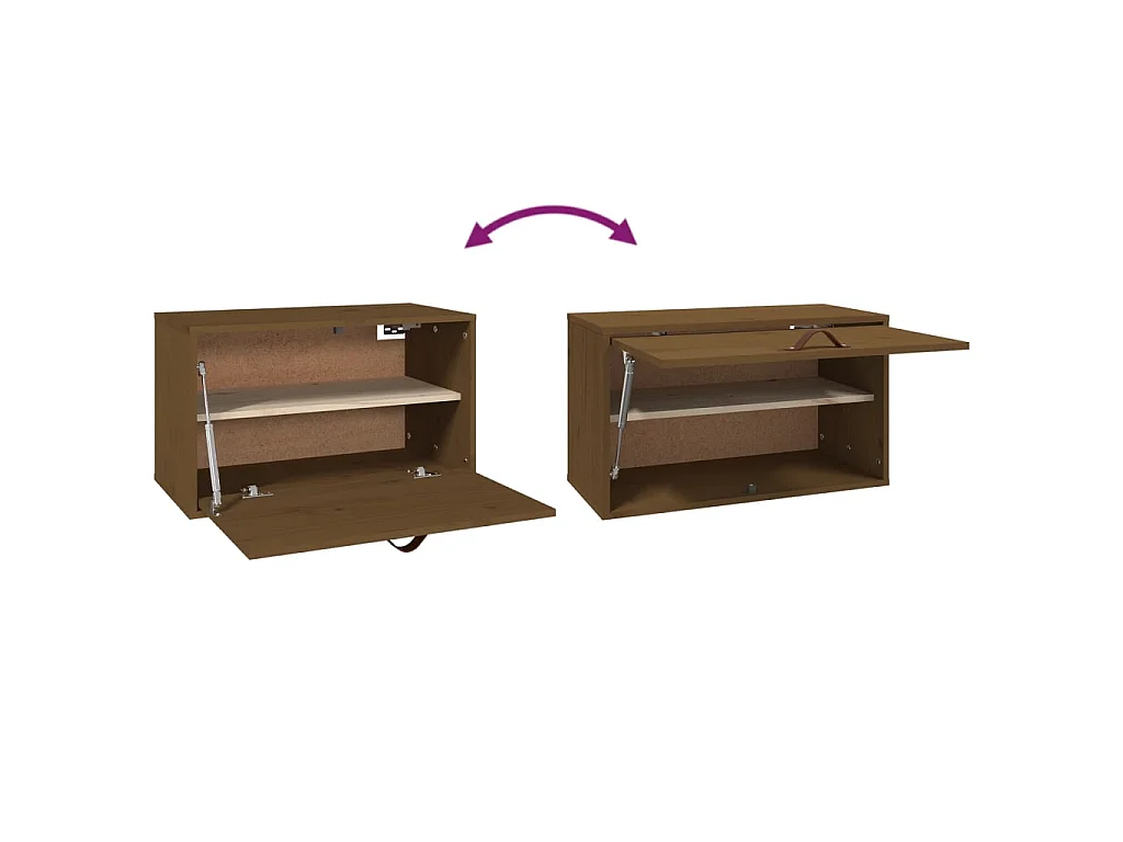 Wandschrank Honigbraun 60x30x35 cm Massivholz Kiefer