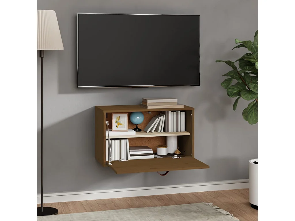 Wandschrank Honigbraun 60x30x35 cm Massivholz Kiefer