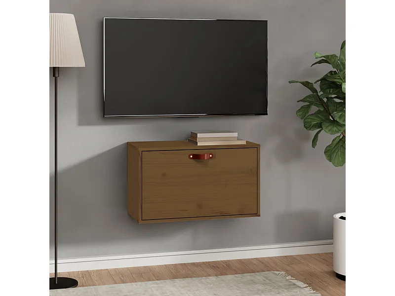 Wandschrank Honigbraun 60x30x35 cm Massivholz Kiefer